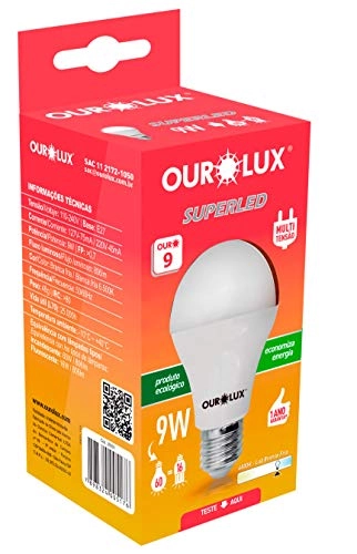 Lampada 9w Superled Bivolt 6400k Ourolux