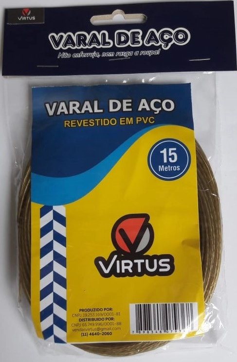 Corda P/ Varal Aço Virtus 15m