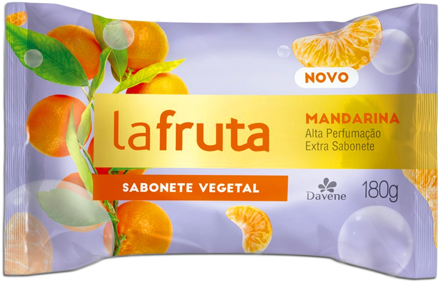 Sabonete Barra Vegetal Mandarina Davene La Fruta Flow Pack 180g