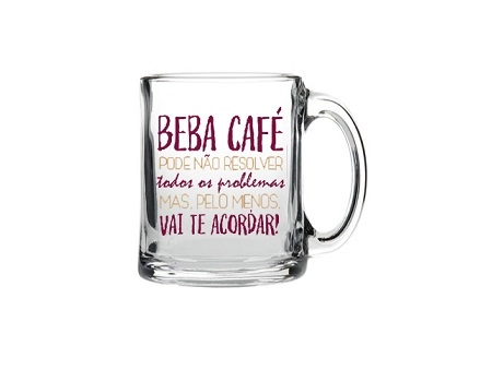 Caneca Vidro Casambiente Beba Cafe 340 Ml