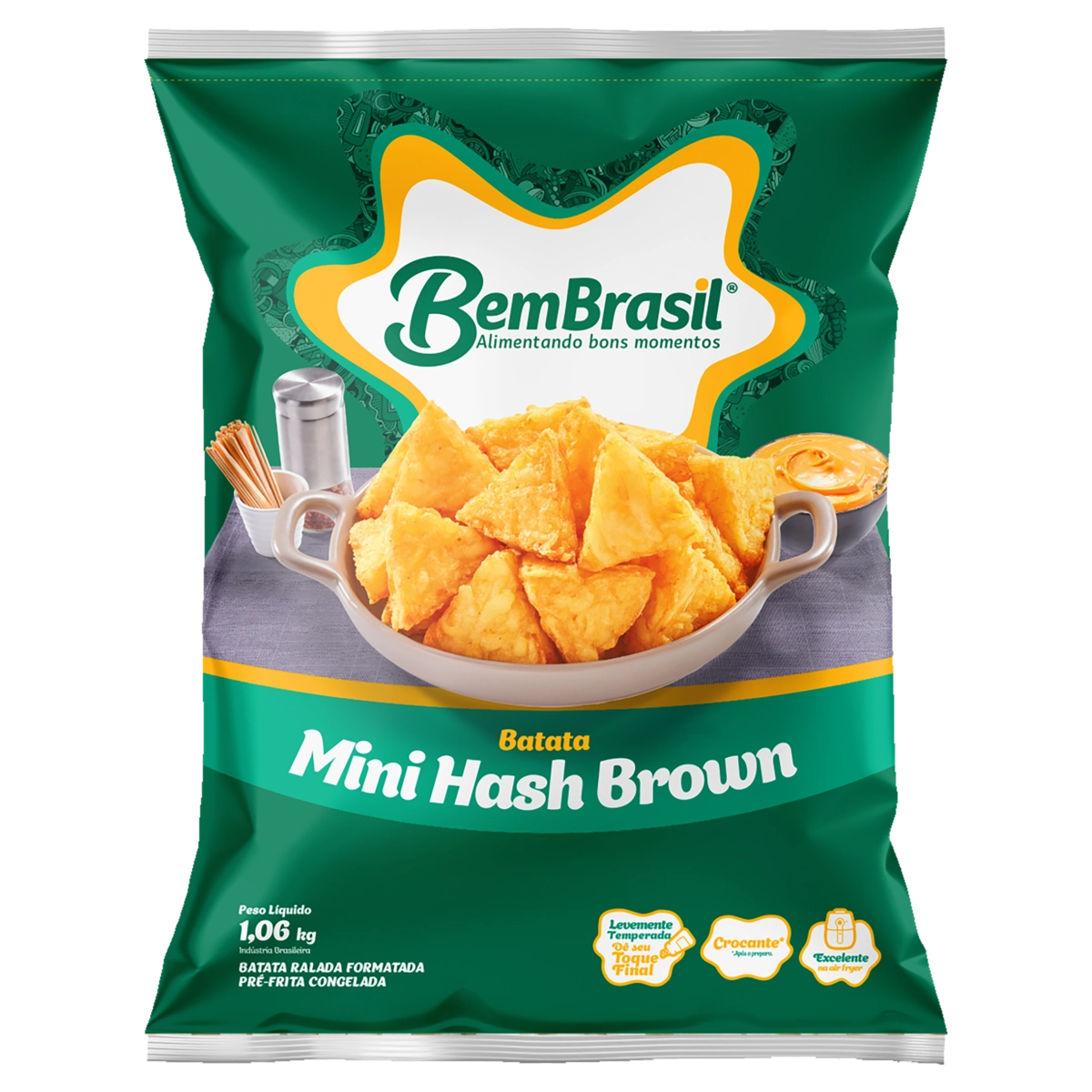 Minibatata Pré Frita Hash Brown Congelada Bem Brasil Pacote 1,06kg