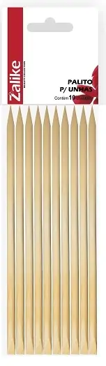 Palito Zalike P/ Unhas Ponta Chanf. 13 Cm 10 Un