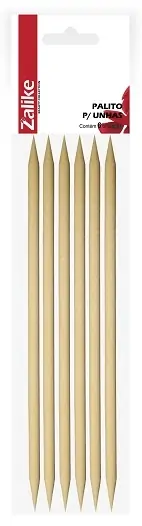 Palito Zalike P/ Unhas Ponta Dupla C/ 6 Unid 1un