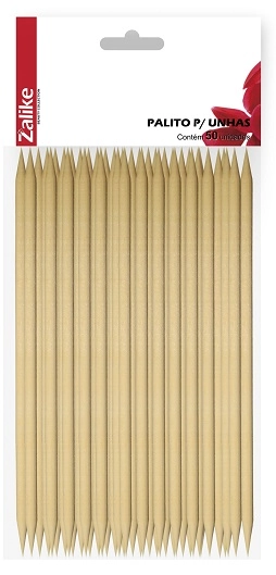 Palito Zalike P/ Unhas Ponta Dupla C/50 Unid 1un