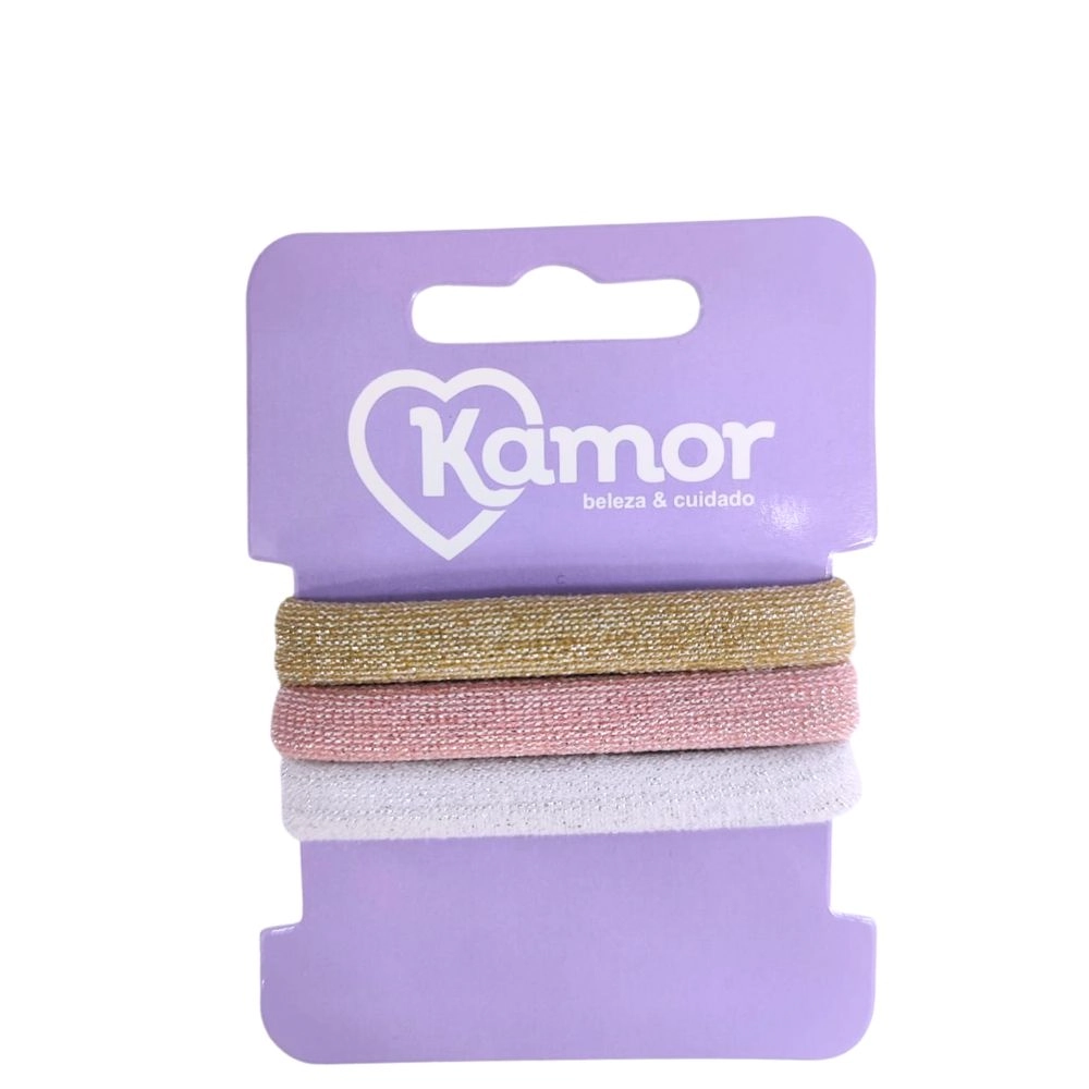 Elastico P/cabelo Kamor Com Brilho C/3un
