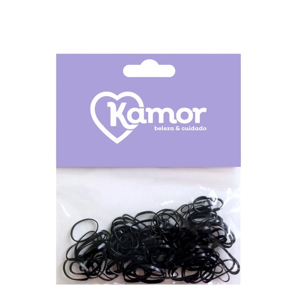 Elastico P/cabelo Kamor Silicone Preto P C/100un