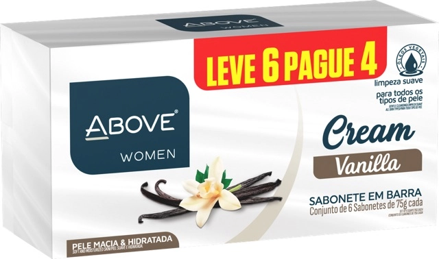 Pack Sabonete Barra Vanilla Above Cream Women Cartucho 75g Cada Leve 6 Pague 4 Unidades