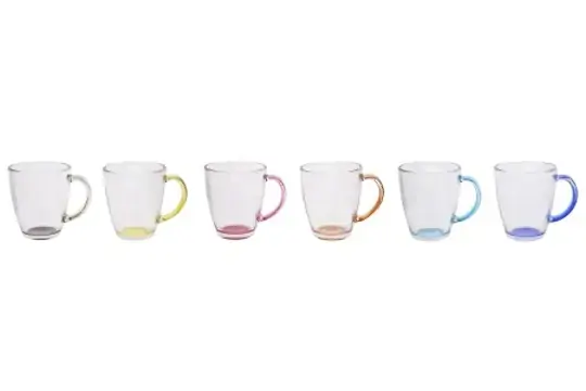Caneca Em Vidro Casambiente Fundo Colorido 330ml