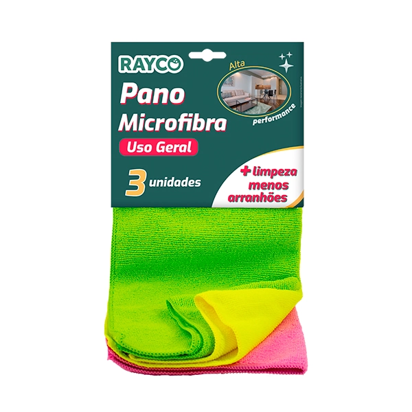 Pano Microfibra Multiuso 35x35cm Rayco 3un