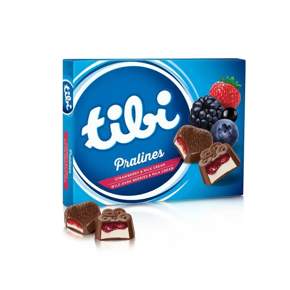 Bombons Tibi Leite E Mor C/ Creme Ftas Verm 122g