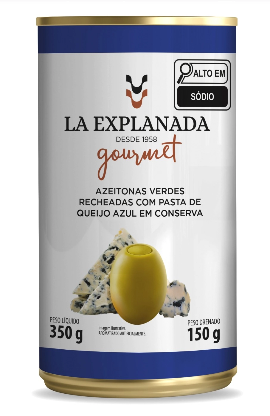 Azeitonas Verdes C/queijo Azul La Explanada 150g