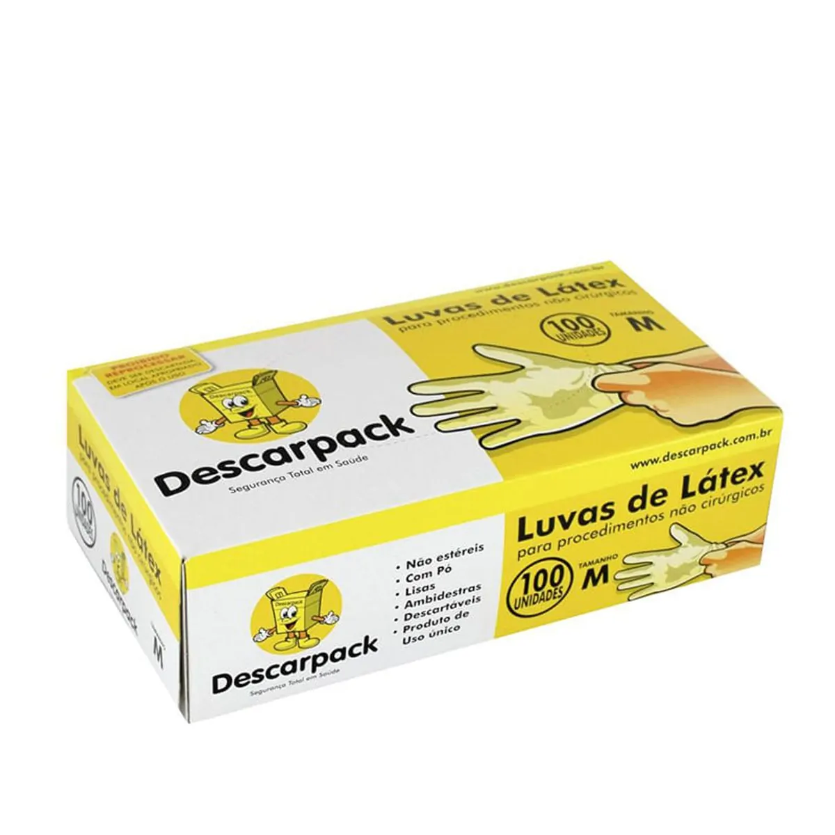 Luva de Procedimento M Descarpack Caixa com 100 Unidades