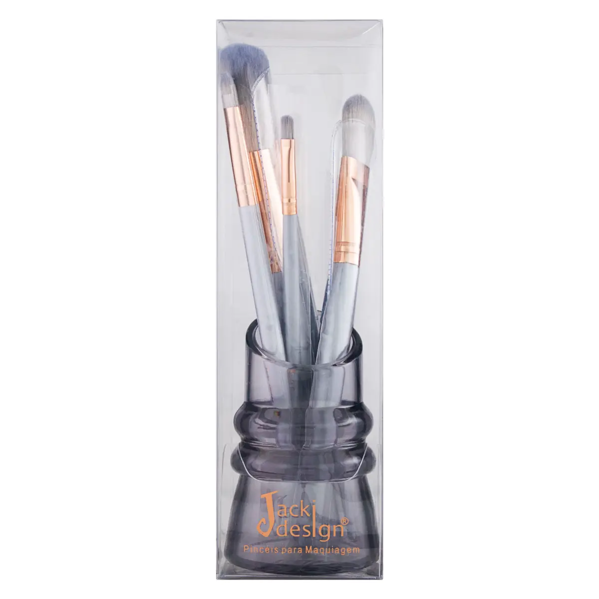 Kit Pincel Para Maquiagem Prata Jacki Design