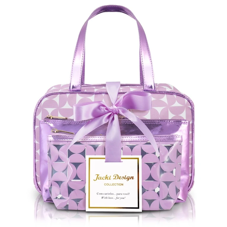 Kit Necessaire Jack Designer Envelope Glitz Ref Abc23882 Rx Roxo C/3pcs
