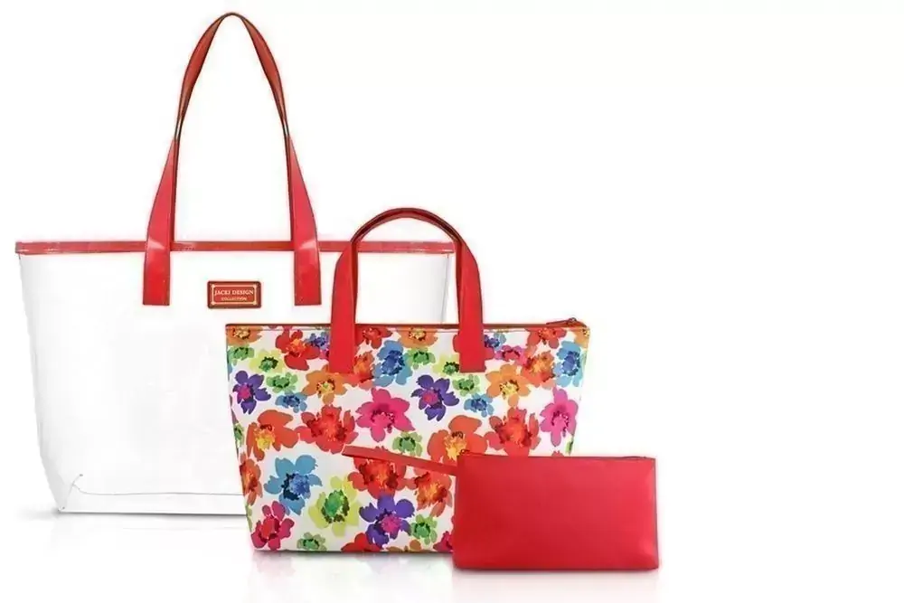 Jacki Design Kit de Bolsa de 3 Pcs Cor Vermelho