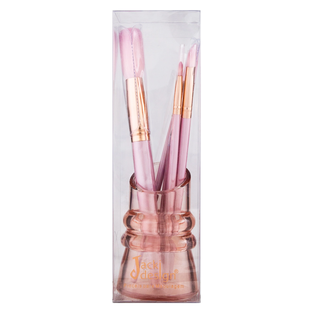 Kit Pincel Para Maquiagem Rosa Jacki Design