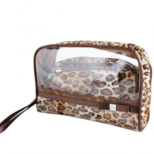 Cheetah Print 3 Pc Cosmetic Travel Set