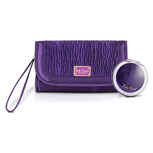 Jacki Design Vintage Allure Folding Cosmetic Bag And Compact Mirror Travel Set