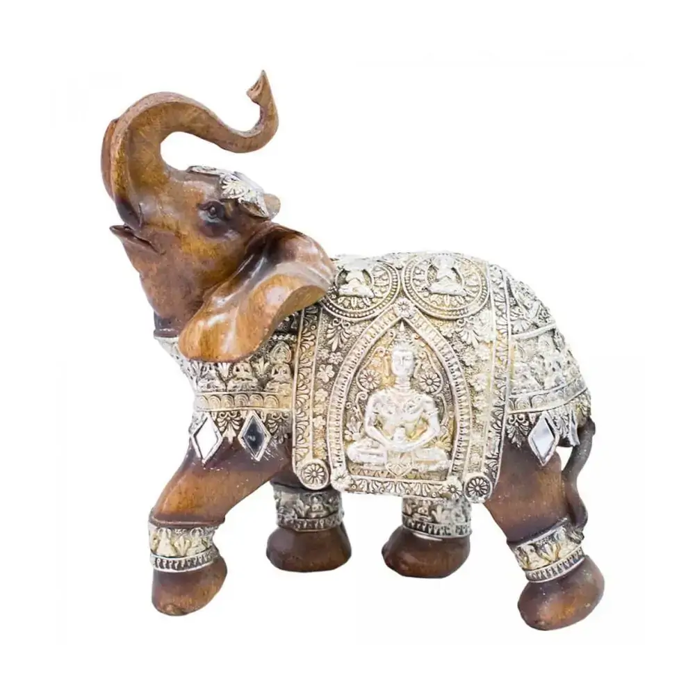 Elefante C/tapete Det.buda Prateado G Lk11867b9