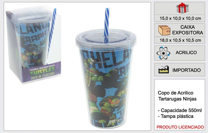 Copo Plastico Ravi Tartarugas Ninja Nt1
