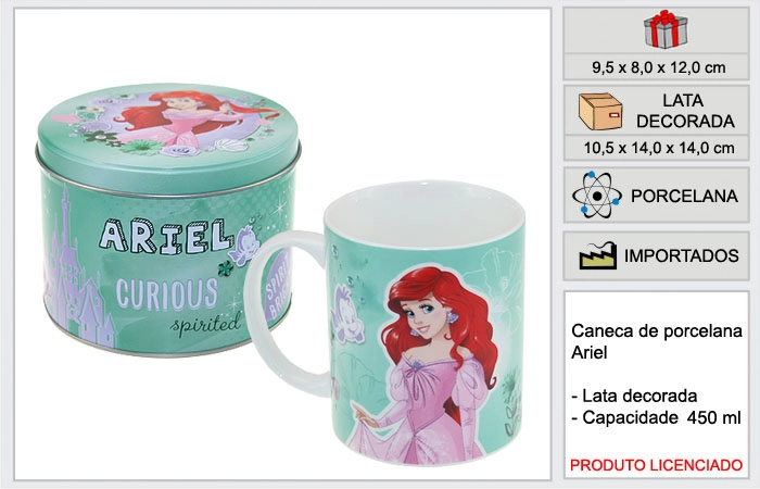 Caneca Ravi Porcelana Lata Ariel