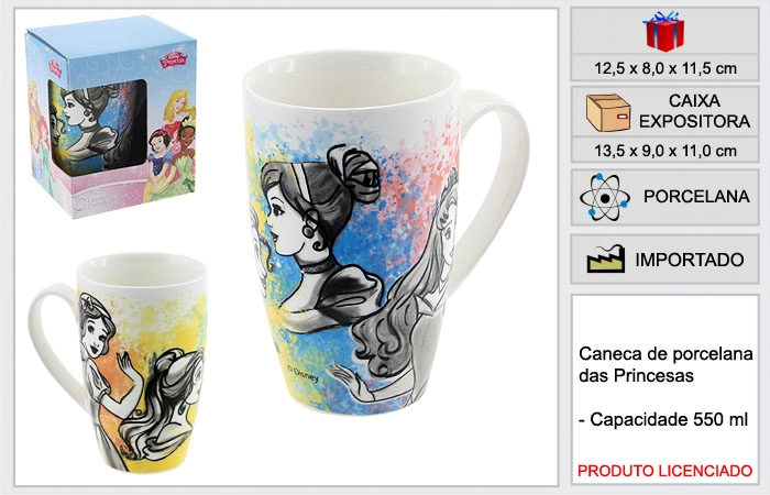 Caneca Ravi Porcelana Caixa Princesas Ps1
