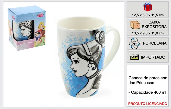 Caneca Ravi Porcelana Caixa Princesas Ps2