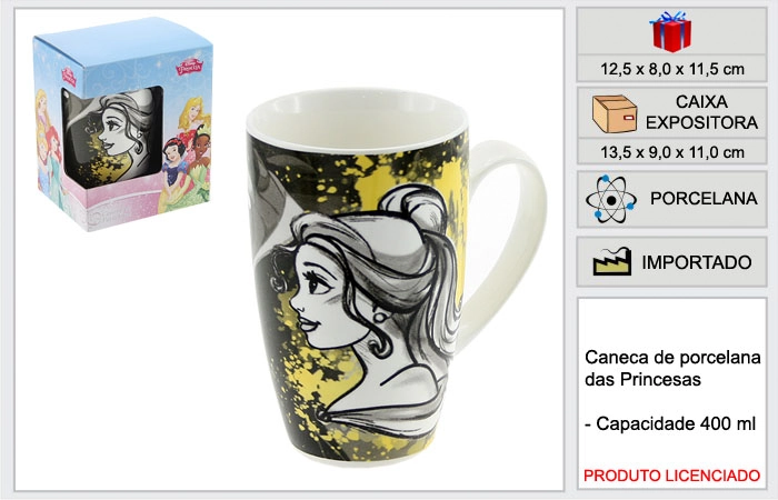 Caneca Ravi Porcelana Caixa Princesas Ps3