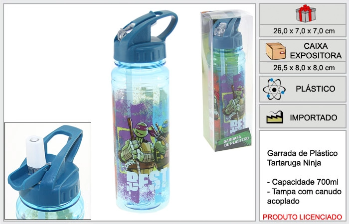 Garrafa Plastica Ravi 700ml Tartarugas Ninja