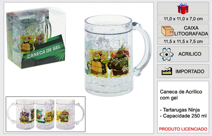 Caneca Plastica Ravi Tartarugas Ninja Nt1