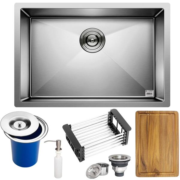 Cuba Quadrada Inox 304 Cozinha Pia Embutir Sobrepor Gourmet 6040 Premium Lixeira Embutir 5l,tábua Multiuso E Acessórios