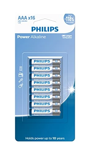 Pilha Alcalina Palito AAA Philips Blister com 16 Unidades