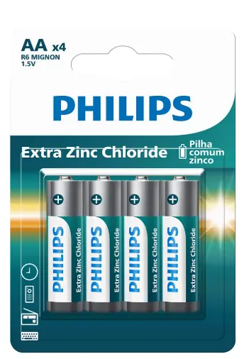 Pilhas Philips Extra Zinc Aa C/4un
