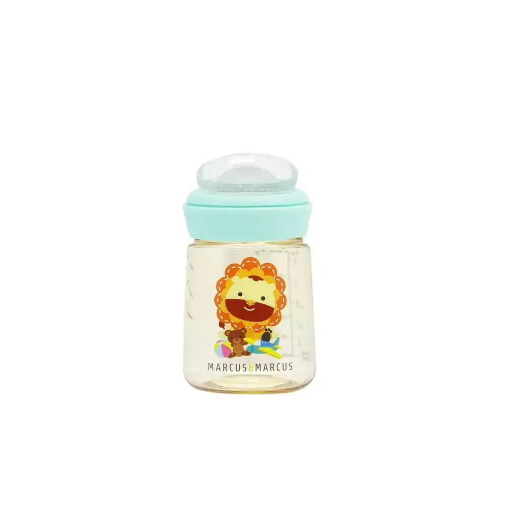 Copo De Transição Com Bico E Canudo Em Silicone 180Ml Leão Marcus - Marcus & Marcus