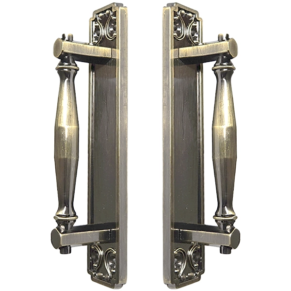 Puxador Duplo Strauss 250mm Bronze Antigo Porta Pivotante Correr Passagem Madeira Vidro Colonial Clássico Rústico