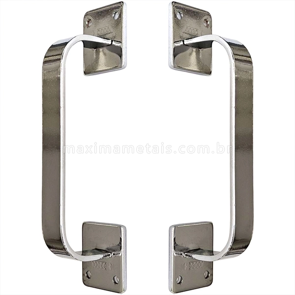 Puxador Duplo Rustico Colonial Porta Pivotante Ou De Correr 140mm Cromado M411-cro