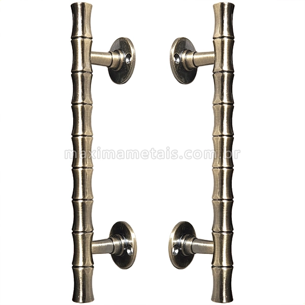 Puxador Duplo Porta Pivotante Correr Rústico Element Bronze Antigo 195mm