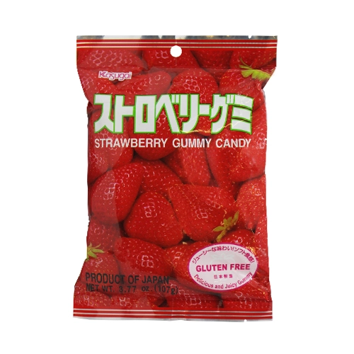 Bala de Morango Gummy Kasugai 140g