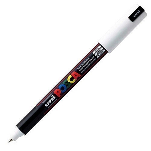 Uni Posca Marker Pc 1mr Paint Glass Pen Extra Fine Bullet Tip 0.7mm White
