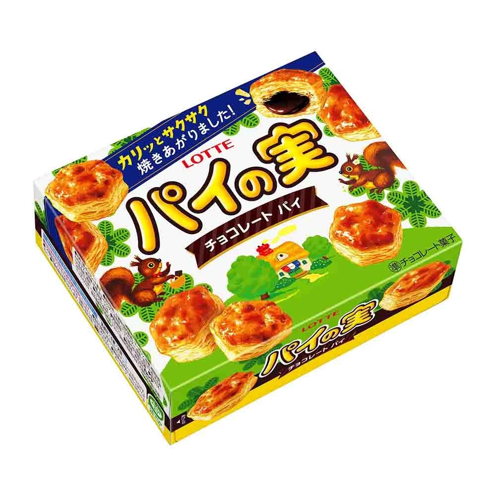 Lotte Pie No Mi Biscoito Folhado C/recheio De Chocolate 73gx10x6