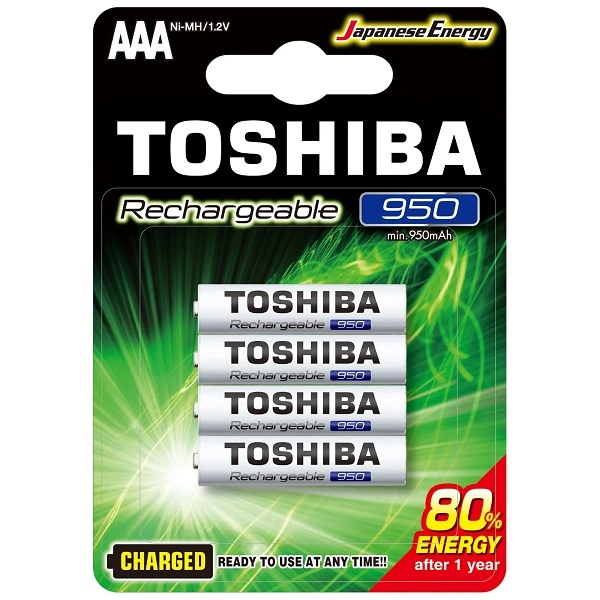 Pilha Recarregavel Aaa 1 2v 950mah Tnh03gae (c/4 Pilhas) Toshiba