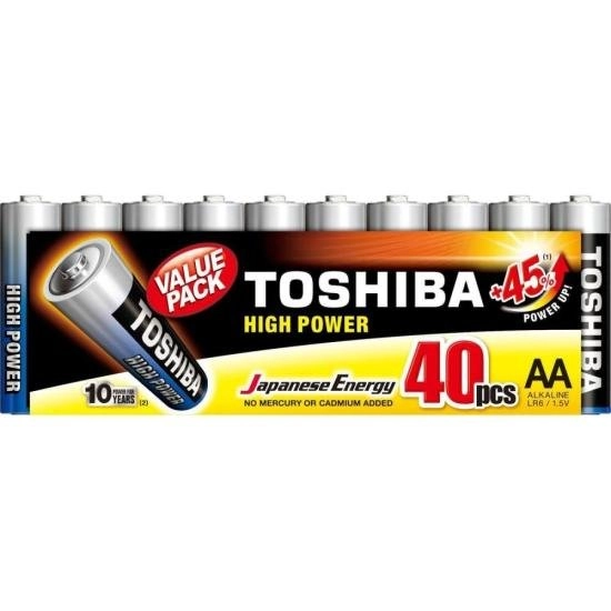 Pilha Alcalina Aa 1,5v Lr6gcp (c/40 Pilhas) toshiba