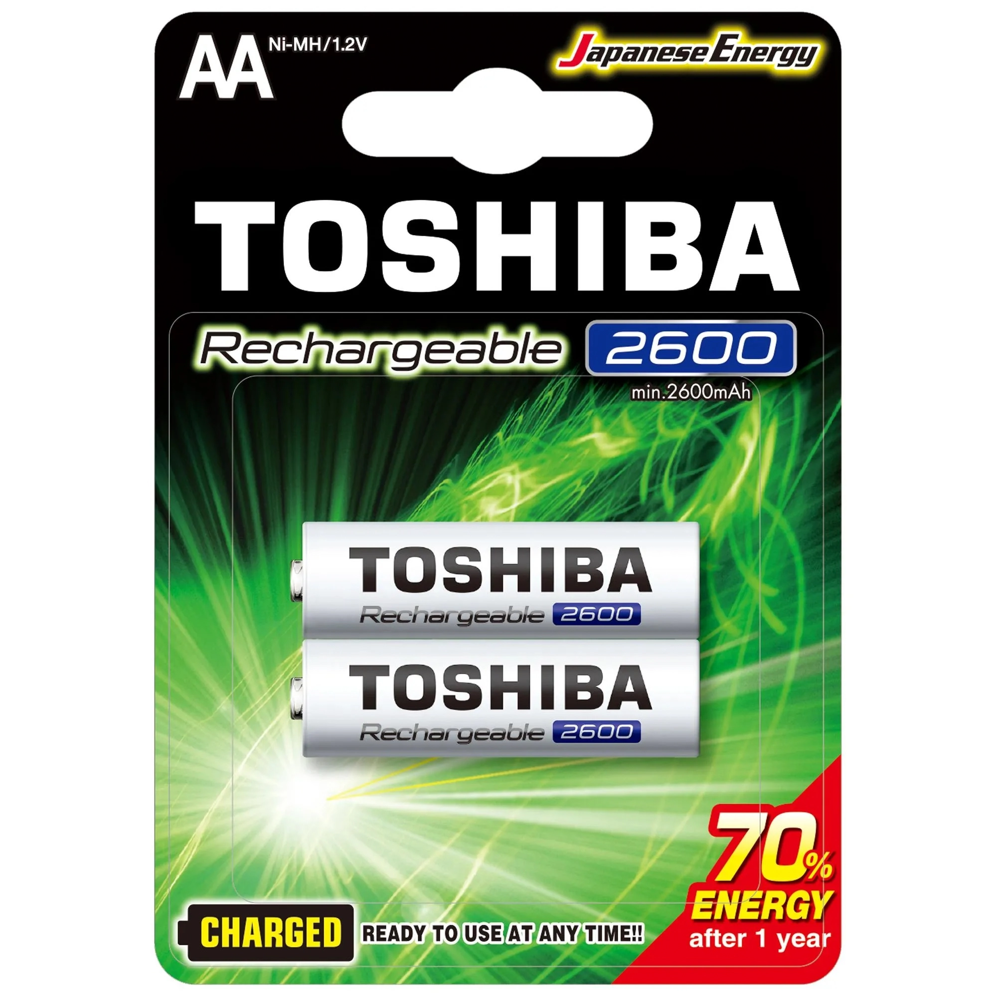 Pilhas Recarreg Aa 2600mah Toshiba C/2