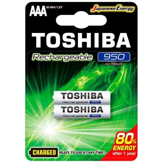 Pilha Recarregável Aaa 1,2v 950mah Tnh3gae Toshiba (cartela Com 2 Unid.)
