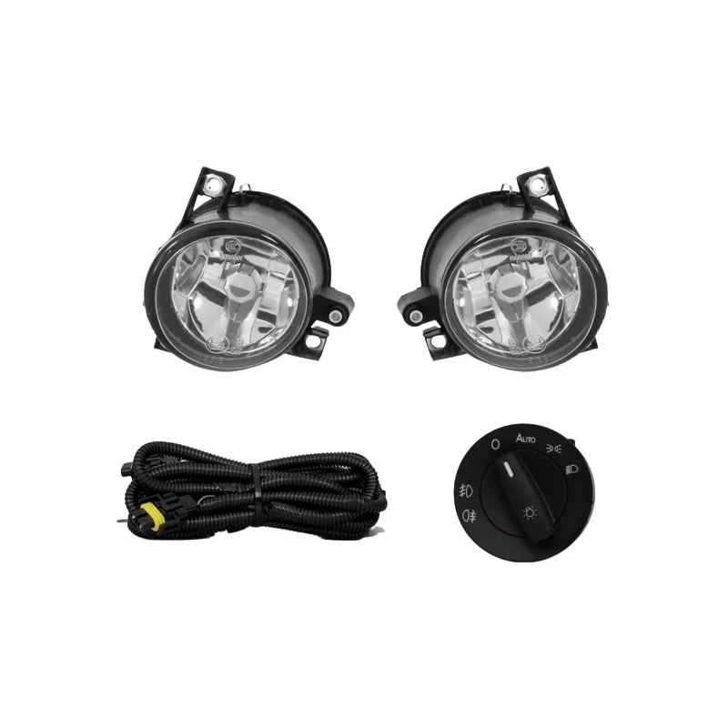 Kit Farol Auxiliar VOLKSWAGEN GOL/VOYAGE com Botão Redondo Preto sem Moldura - SUITS STS005VW