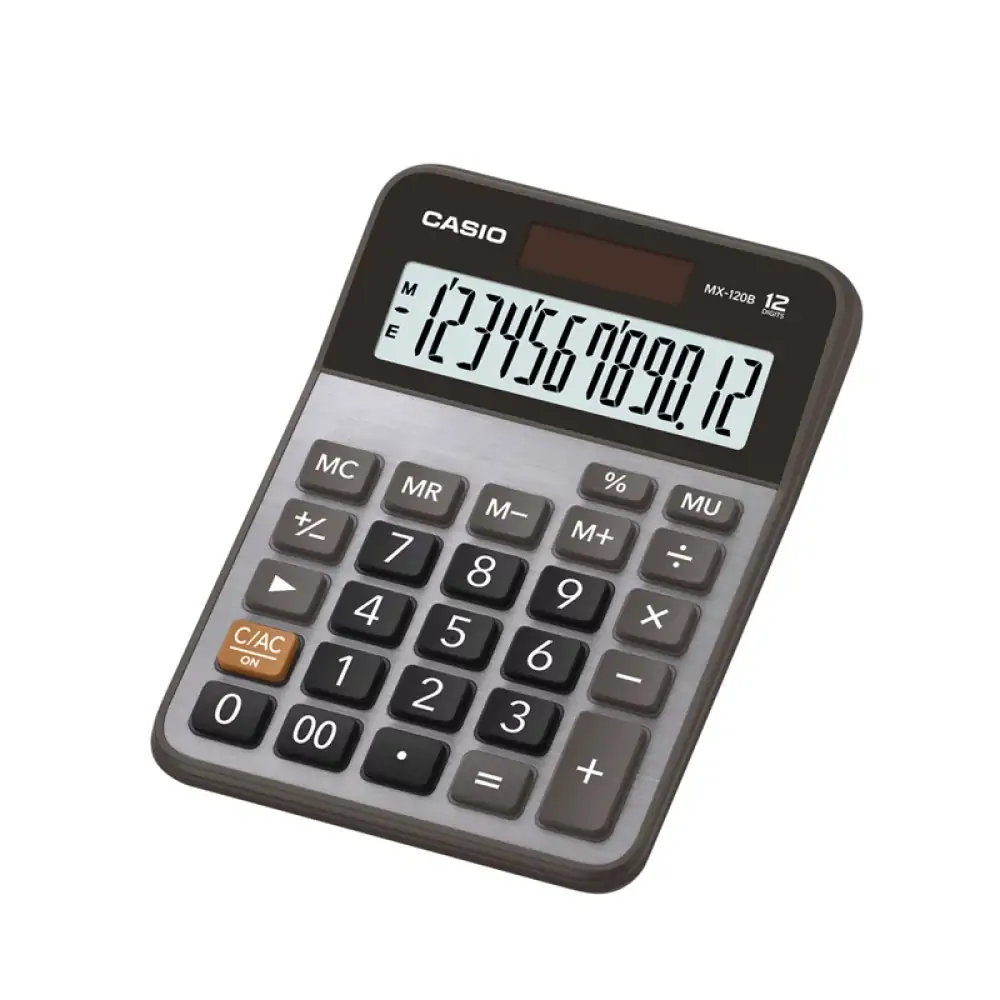 Calculadora De Mesa 12 Dígitos Mx 120b Cinza Casio