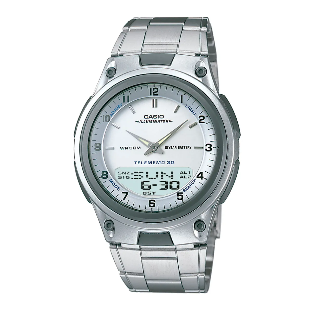 Relógio Casio Masculino Prata Anadigi AW-80D-7AVDF