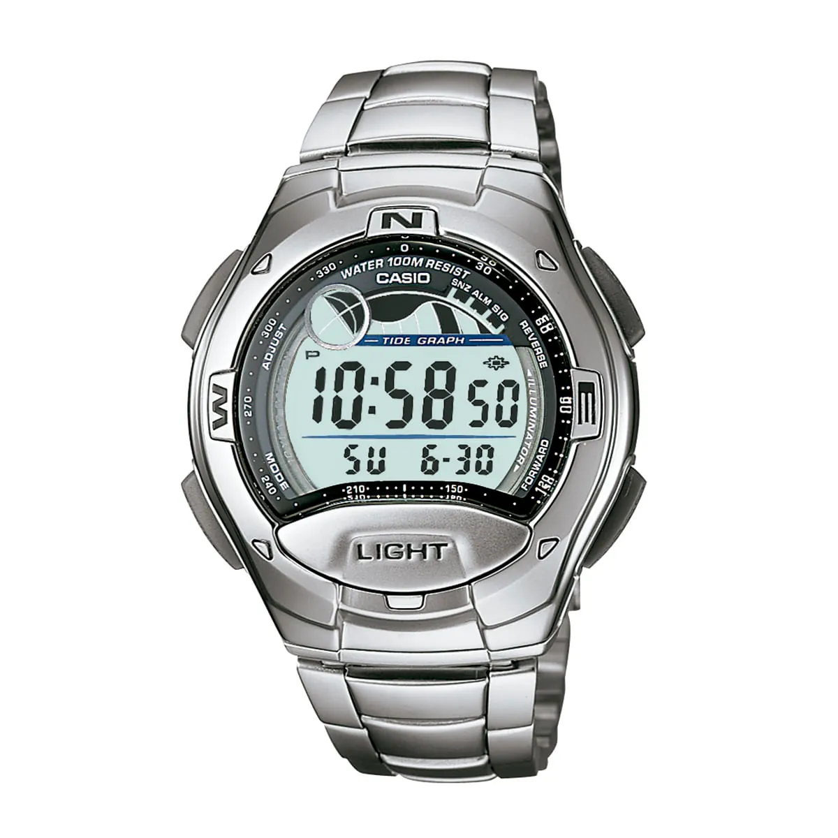 Relógio Casio Masculino Prata Digital W-753D-1AVDF