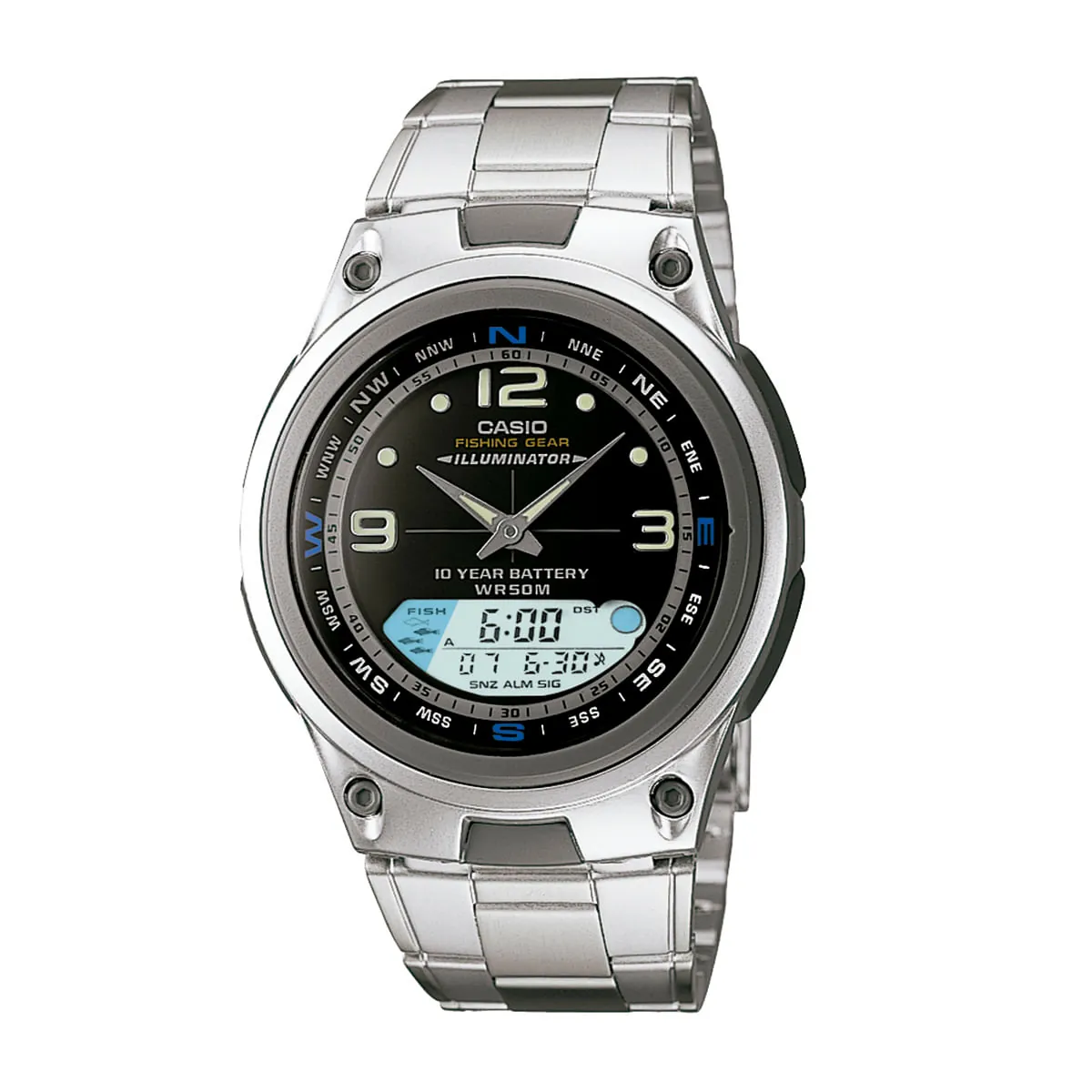Relógio Casio Masculino Prata Anadigi AW-82D-1AVDF