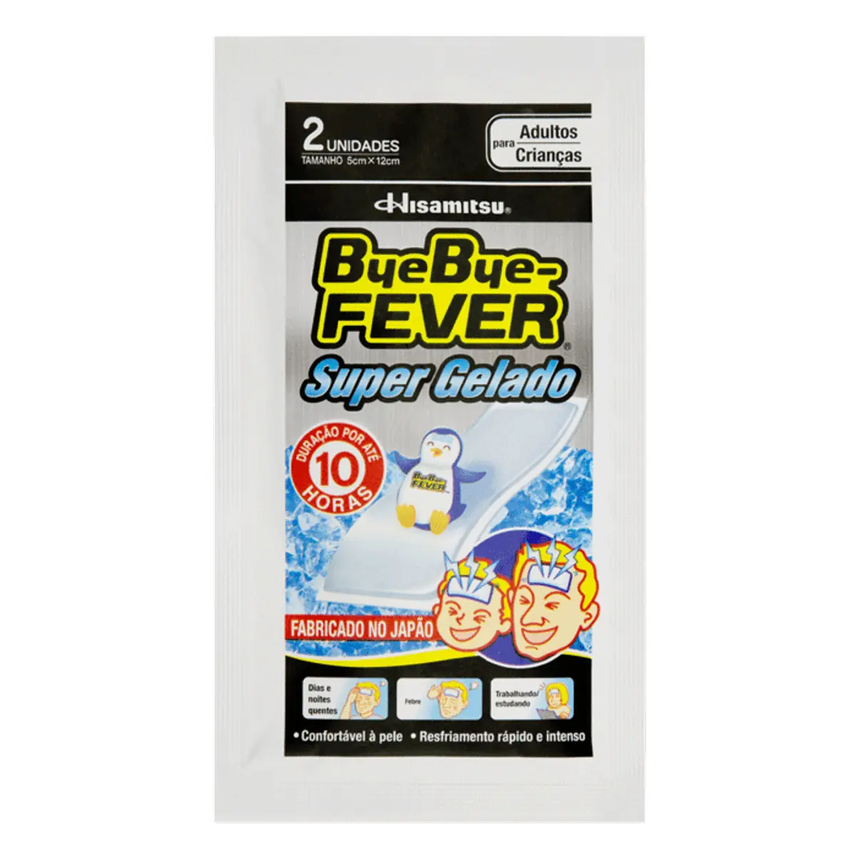 Adesivo Para Febre Bye Bye Fever Super Gelado 5cm X 12cm Envelope 2 Unidades